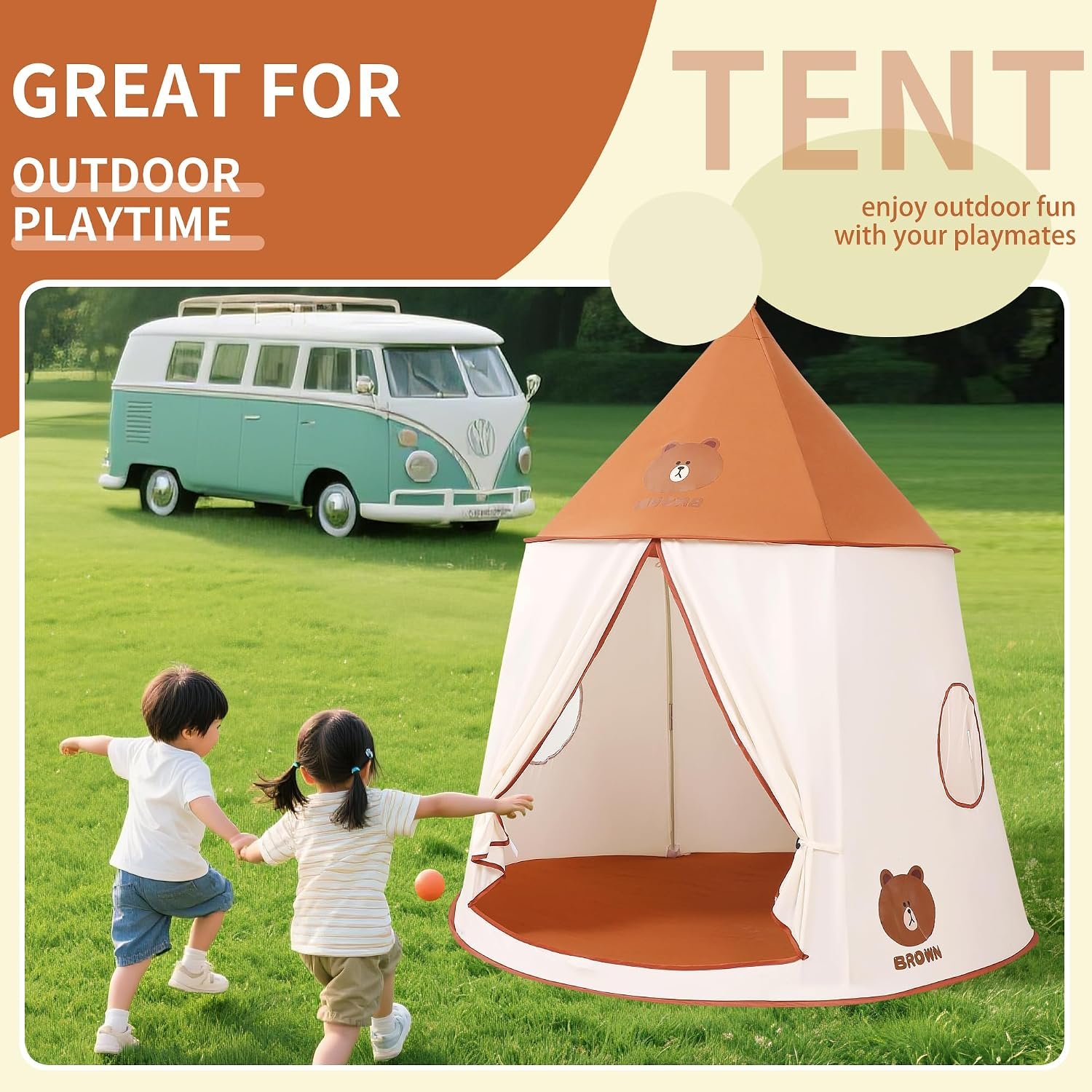 Bear Teepee Play Tent