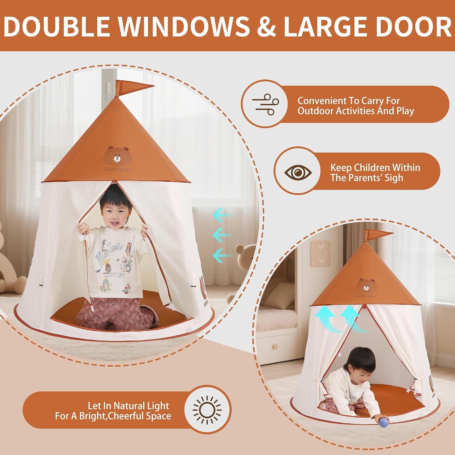 Bear Teepee Play Tent