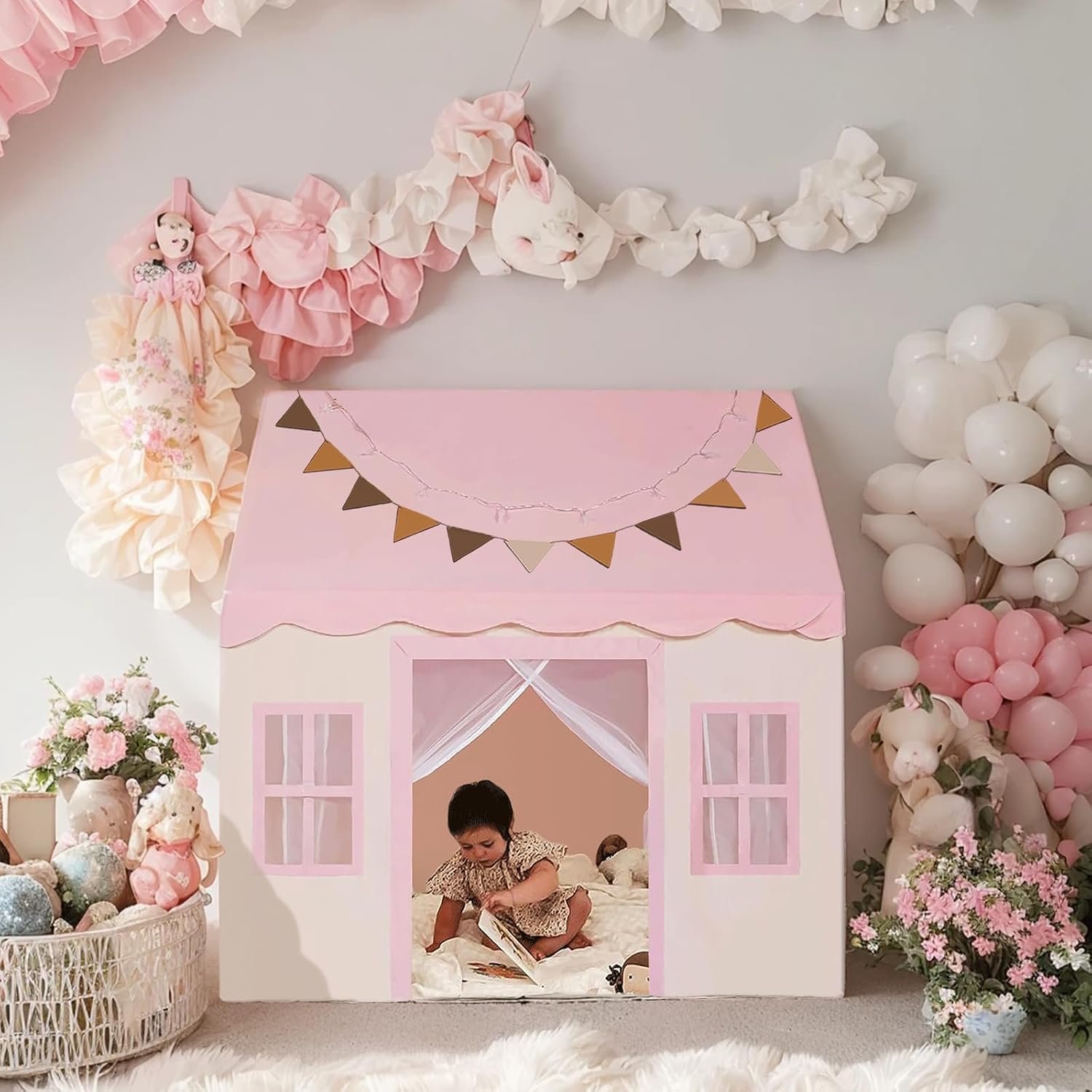 Pink Castle Playhouse Tent with Padded Mat: image 8