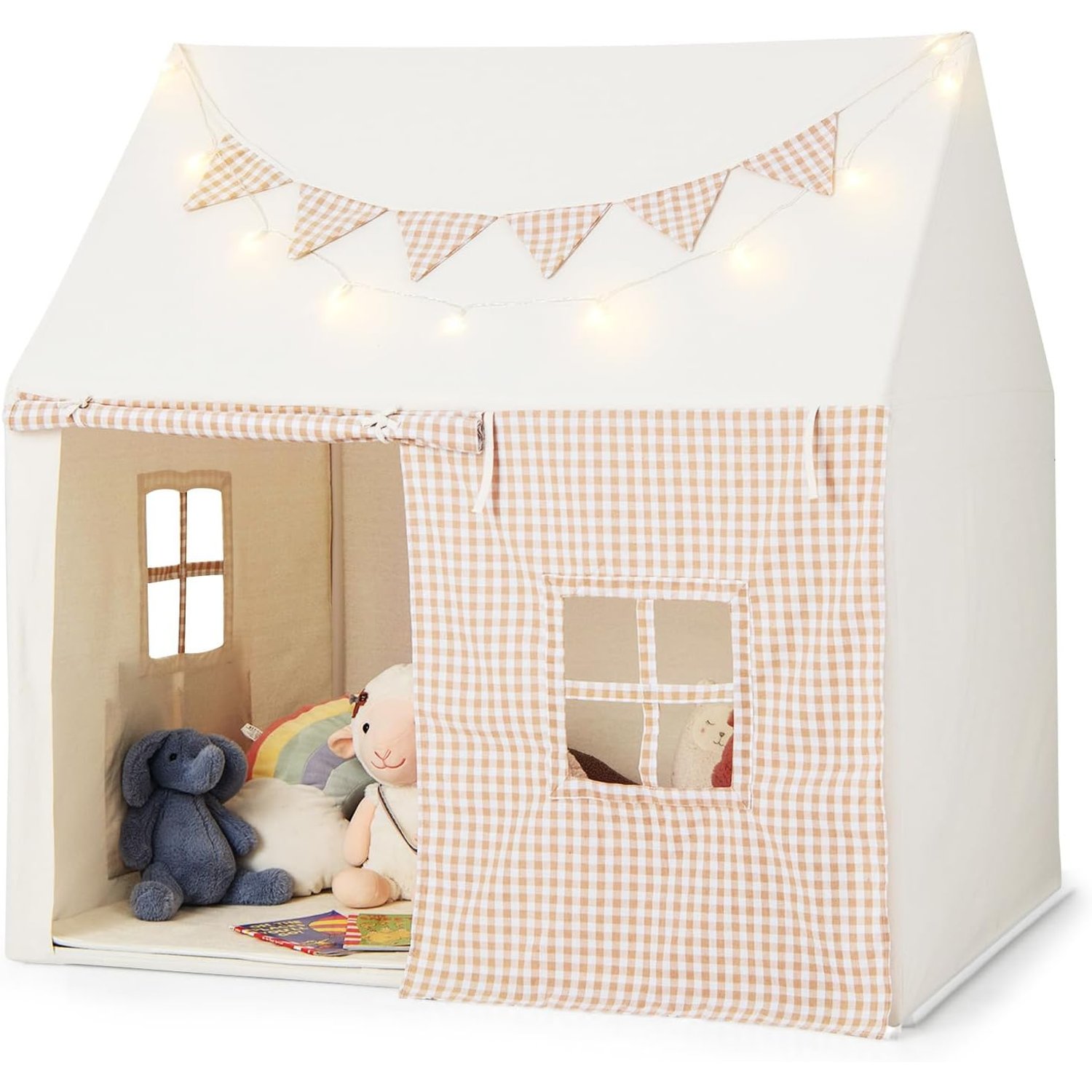 Plaid Playhouse Tent with Padded Mat: image 1