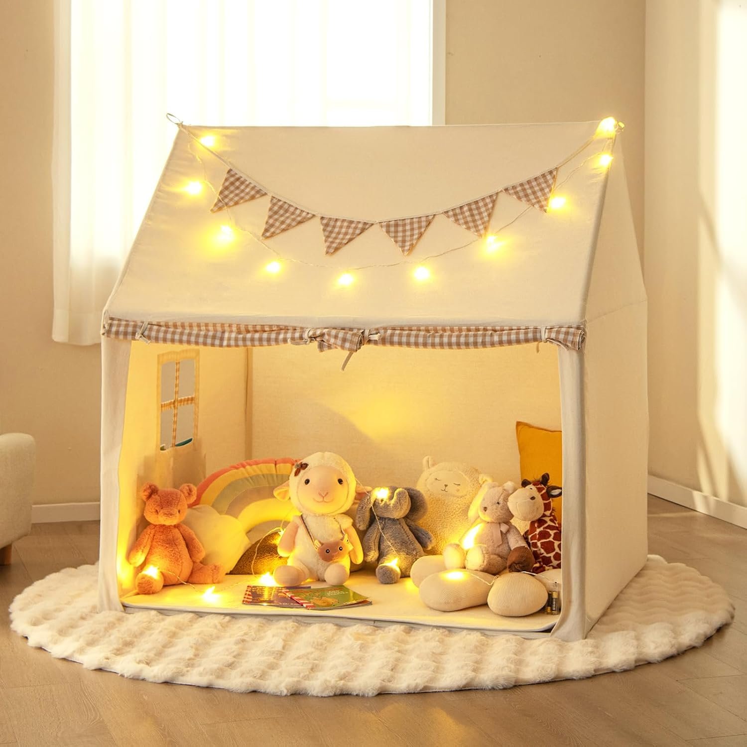 Plaid Playhouse Tent with Padded Mat: image 2