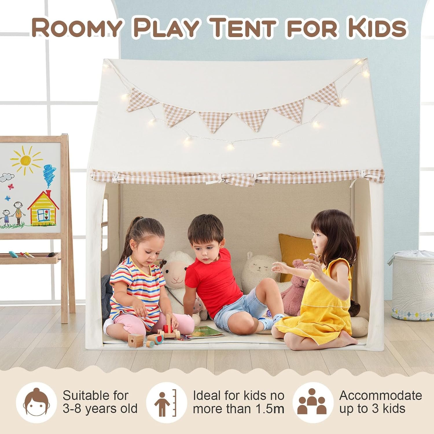 Plaid Playhouse Tent with Padded Mat: image 5