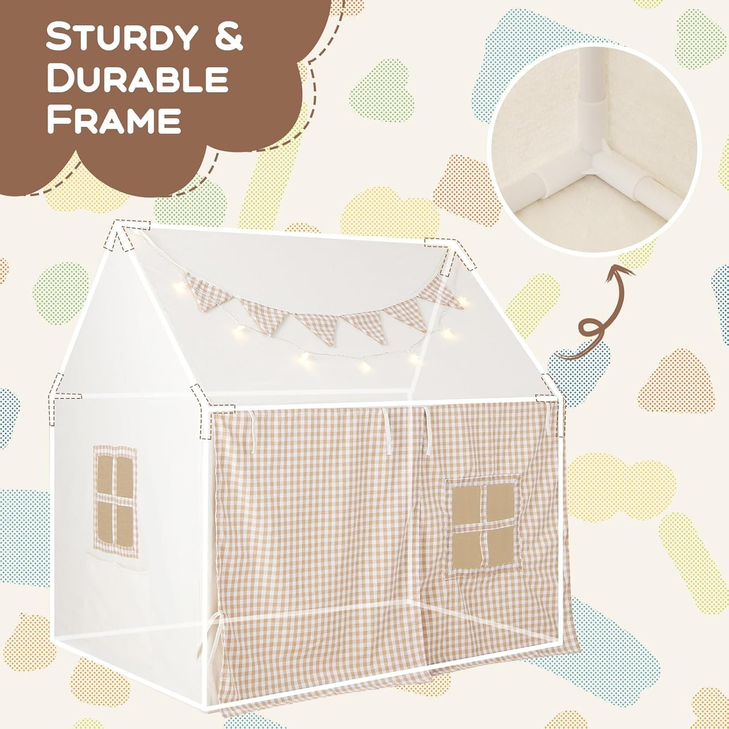 Plaid Playhouse Tent with Padded Mat: image 8